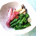 カルン's cooksnap of when they made 菜の花とやりいかのガーリック炒め.