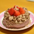 PPCAKE☆'s cooksnap of when they made チョコクリームを食べる♡イチゴのケーキ.