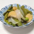 ぱふ's cooksnap of when they made スナップえんどうと玉ねぎと油揚げの煮物.
