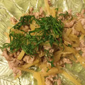 おっとarinko's cooksnap of when they made 豚肉とたくあんの生姜炒め.