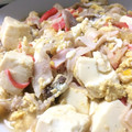 クックQO953S☆'s cooksnap of when they made 豆腐とカニカマと豚肉の卵とじ.