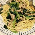 machico2's cooksnap of when they made 豚バラと小松菜の味噌クリームパスタ.
