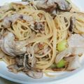 ぽぴぽぴ's cooksnap of when they made 豚肉とネギのパスタ☆バター醤油.