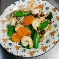 プリン・ピリミジン's cooksnap of when they made スナップえんどうとエビのバター炒め.
