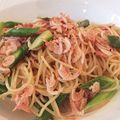 コモドの母's cooksnap of when they made 桜えびとアスパラガスの和風クリームパスタ.
