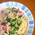 キャラメル丼's cooksnap of when they made 菜の花とウインナーのパスタ♪.