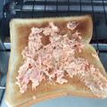 フランクフルトJr's cooksnap of when they made 朝ごはん♪ふりかけで♪鮭マヨトースト.