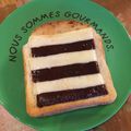 tetsun's cooksnap of when they made スライス生チョコレートでボーダートースト.
