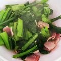 生まれは蜂蜜's cooksnap of when they made アスパラ菜とベーコンの炒め物♪.