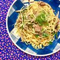 ふたごゆき's cooksnap of when they made 甘辛豚ごぼう☆こってり和風パスタ.