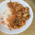 ◎にこまる◎'s cooksnap of when they made やみつき!!鶏肉ともやしのキムチ炒め♪.