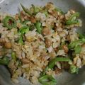 クックANLLO1☆'s cooksnap of when they made 簡単☆納豆と絹さやの卵チャーハン.