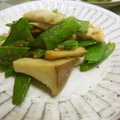 solapapa's cooksnap of when they made エリンギと絹さやのにんにく塩バター炒め.