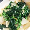 青汁豆乳嬢's cooksnap of when they made ほうれん草と大根のバター醤油炒め.