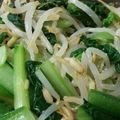geullaha's cooksnap of when they made あと1品！もやしと小松菜からしめんつゆ.