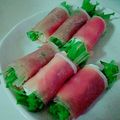 Krum's cooksnap of when they made 簡単オードブル★チーズと水菜の生ハム巻き.