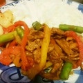 自由形のケロール's cooksnap of when they made 豚肉とパプリカのカレー炒め★簡単.