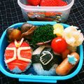 a2na2k's cooksnap of when they made 簡単★仮面ライダーウィザード☆キャラ弁.