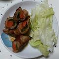 のんびりバンビ's cooksnap of when they made 味ぽんでスナップえんどうと人参の豚バラ巻.