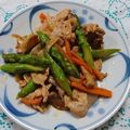 イチゴ、イチゴ。's cooksnap of when they made 豚アスパラシメジの辛マヨ炒め.