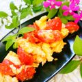 makichihua's cooksnap of when they made 速攻！トマトの卵とじ.