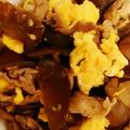 ななこ７１４'s cooksnap of when they made きくらげと豚肉のたまご炒め.