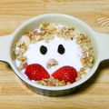 ちぃ兄やん's cooksnap of when they made ヨーグルトアート♪おしゃれフクロウ.