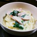 neomam's cooksnap of when they made 手間なし簡単おいしいカルボナーラうどん♪.