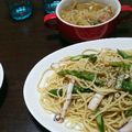うさねこいぬ's cooksnap of when they made ボイルいかとアスパラのぺペロンチーノ♪.