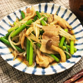 kyaoringo☆'s cooksnap of when they made ニンニクの芽と豚こまのオイスター炒め.