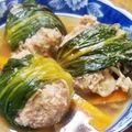みぃ13's cooksnap of when they made 豚挽き肉で♪ロールチンゲンサイ.
