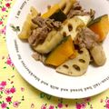 ふたごゆき's cooksnap of when they made 豚肉とかぼちゃとレンコンの甘辛煮.