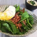 雨です's cooksnap of when they made 簡単！ベーコンとクルミのほうれん草サラダ.