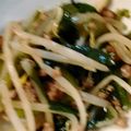よっちゃんもち★'s cooksnap of when they made もやし＆にら＆ひき肉炒め.