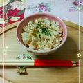 sakuraロゼット's cooksnap of when they made ☆パリパリ鶏皮と小葱のタケノコご飯.