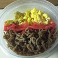 ダックスまろ's cooksnap of when they made お弁当にオススメ三食ごはん (そぼろ丼).