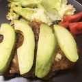 まきりん07's cooksnap of when they made 豚うす切り肉のステーキ◎アボガドのっけ.