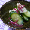 ピンクのたまご's cooksnap of when they made 大根ときゅうりの紅しょうがポン酢和え.