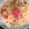 didiko's cooksnap of when they made トマトとえびのクリームパスタ.