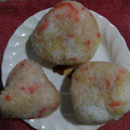 pegu0404's cooksnap of when they made 揚げ玉と紅生姜のおにぎり.