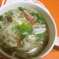 chako106HM's cooksnap of when they made 包丁要らず☆キノコとレタスの中華スープ♡.