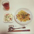 クック6G8V20☆'s cooksnap of when they made 洋麺屋五右衛門風✿タコのペペロンチーノ✿.