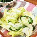 clover♡3's cooksnap of when they made レタスときゅうりの梅肉ドレッシングサラダ.