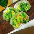 日々楽々's cooksnap of when they made 小松菜と鮭フレークの和え物.