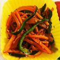 chally's cooksnap of when they made にんじんとピーマンの彩りきんぴら.