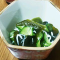 torisantom's cooksnap of when they made 釜揚げしらすのわかめときゅうりの酢の物♪.