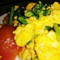 さつまいも‼'s cooksnap of when they made トマトとしめじのふんわり玉子炒め.