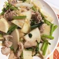 おいも0502's cooksnap of when they made 豚肉とかぶの炒め物～バターにんにく醤油～.