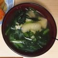 pixybanana's cooksnap of when they made 春菊と油揚げの胡麻味噌汁.