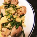 天丼ウーマン's cooksnap of when they made 菜の花と筍・鶏のレモンバター醤油炒め.